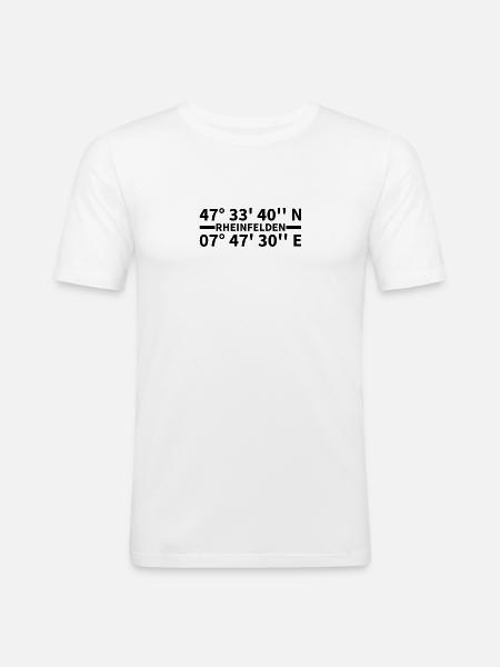 Rheinfelden coordinates - Men's Slim Fit T-Shirt - white