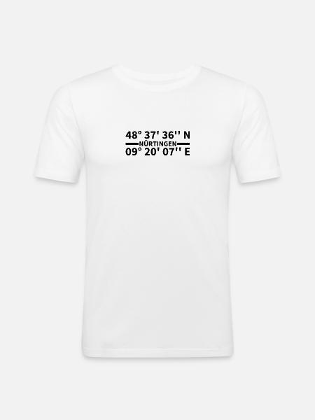 Nürtingen coordinates - Men's Slim Fit T-Shirt - white