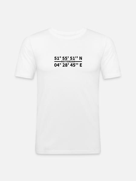 Coordonnées de Rotterdam - T-shirt près du corps Homme - blanc