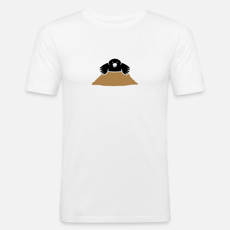 Maulwurf - Männer Slim Fit T-Shirt - Weiß