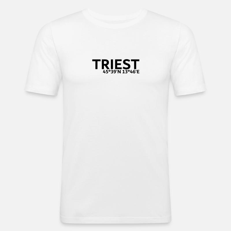 Trieste coordinates - Men's Slim Fit T-Shirt - white