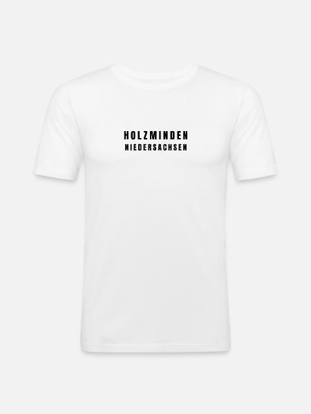 Holzminden, Basse-Saxe - T-shirt près du corps Homme - blanc
