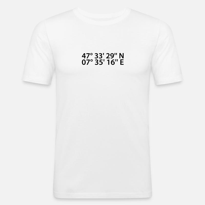 Basel coordinates - Men's Slim Fit T-Shirt - white