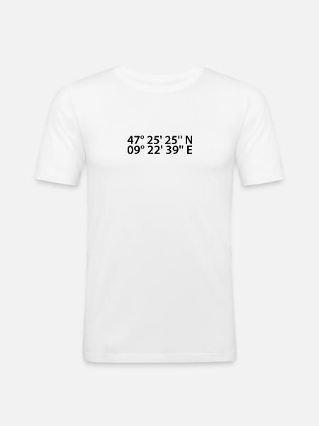 Coordonnées de Saint-Gall - T-shirt près du corps Homme - blanc