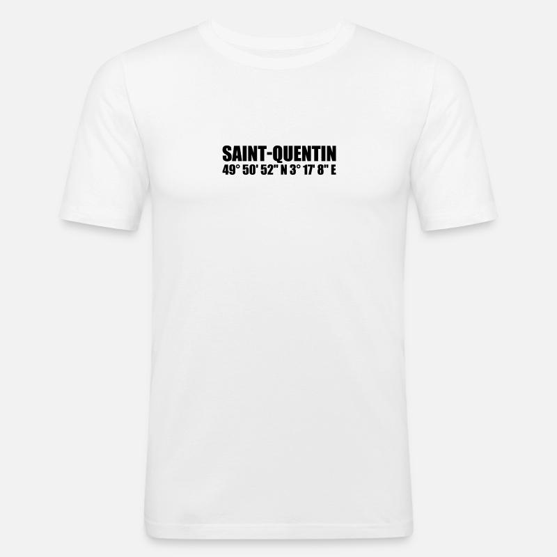 Saint-Quentin coordinates - Men's Slim Fit T-Shirt - white