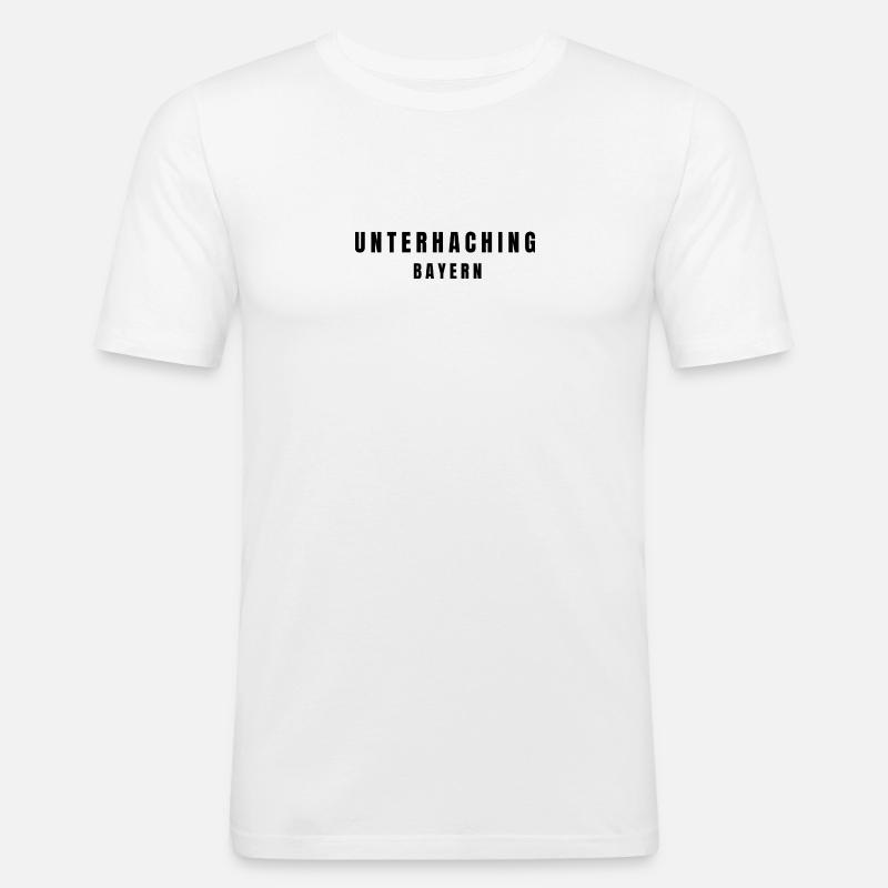 Unterhaching⁠ Bayern - Männer Slim Fit T-Shirt - Weiß