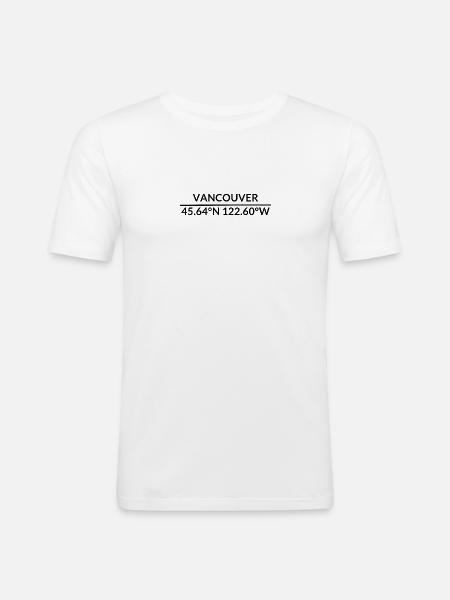 Vancouver, Washington, USA Coordinates - Men's Slim Fit T-Shirt - white
