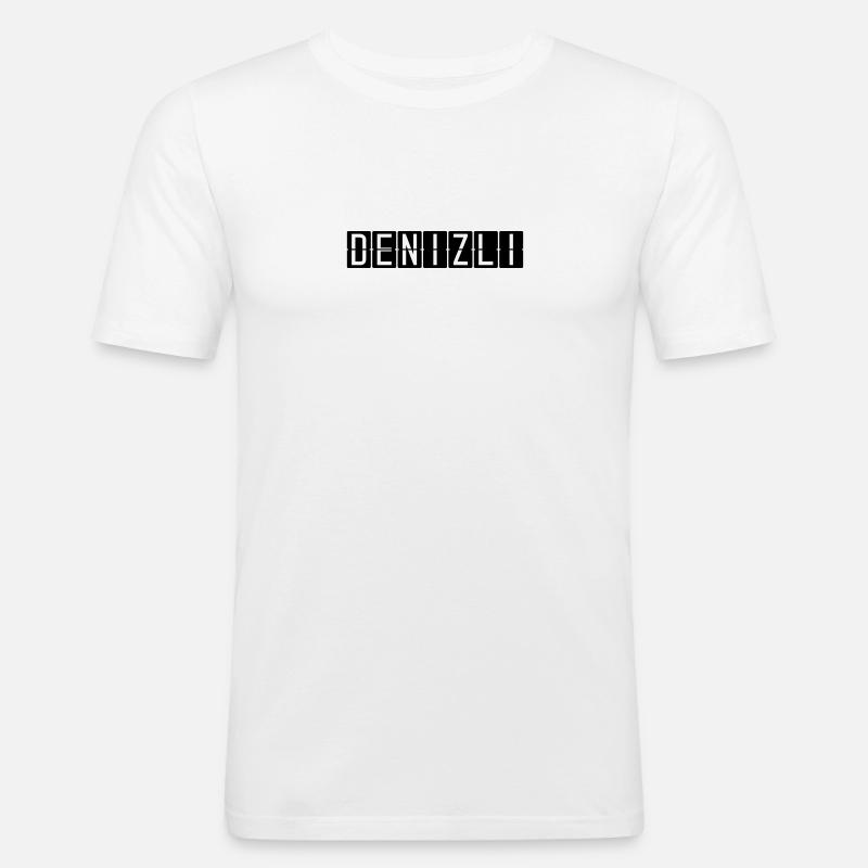 Denizli Flughafentafel - Männer Slim Fit T-Shirt - Weiß