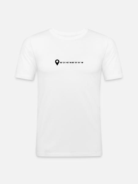 Oviedo coordinates - Men's Slim Fit T-Shirt - white