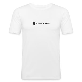 Coordonnées de Cadix - T-shirt près du corps Homme - blanc - Devant - Nik (191cm)