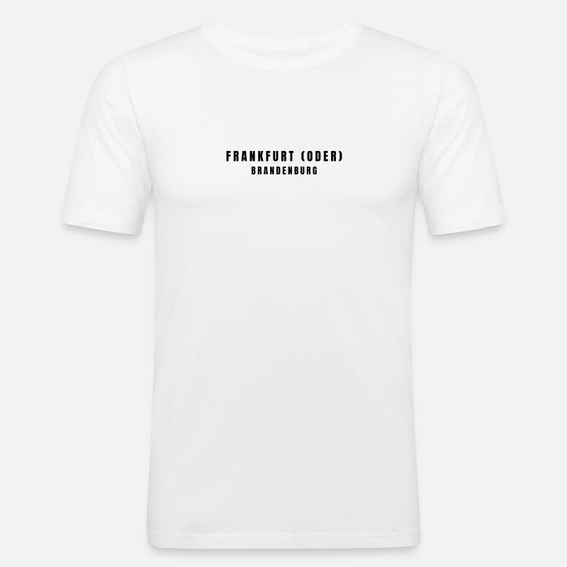 Frankfurt (Oder) Brandenburg - Männer Slim Fit T-Shirt - Weiß