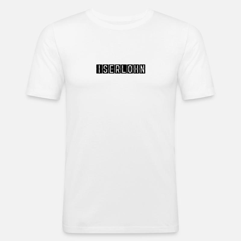 Iserlohn Flughafentafel - Männer Slim Fit T-Shirt - Weiß