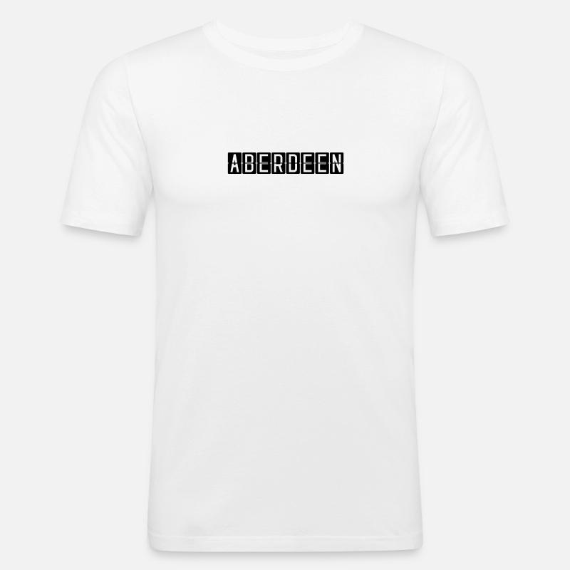 Aberdeen Flughafentafel - Männer Slim Fit T-Shirt - Weiß