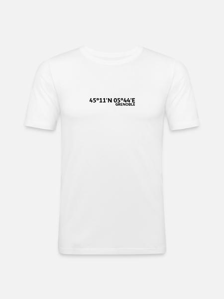 Grenoble coordinates - Men's Slim Fit T-Shirt - white