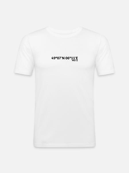 Metz Coordinates - Men's Slim Fit T-Shirt - white