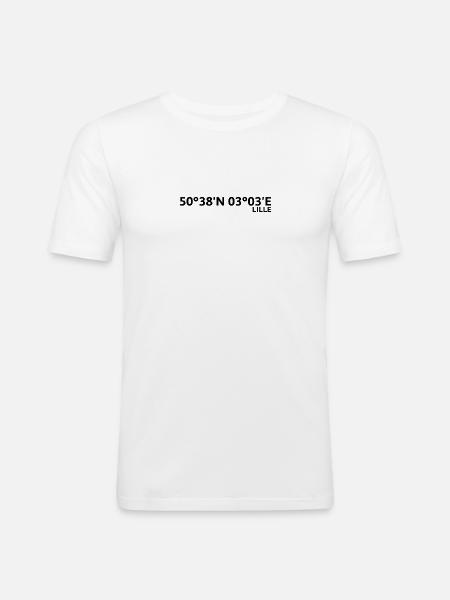 Lille Coordinates - Men's Slim Fit T-Shirt - white