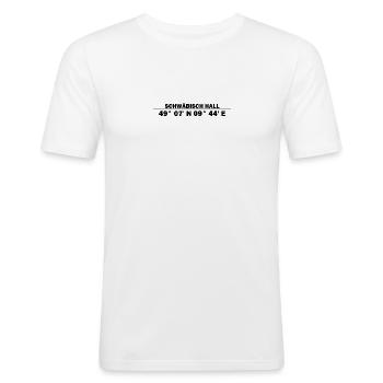 Coordonnées de Schwäbisch Hall - T-shirt près du corps Homme - blanc - Devant - Nik (191cm)
