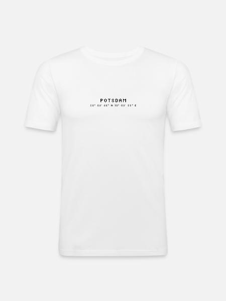 Potsdam coordinates - Men's Slim Fit T-Shirt - white