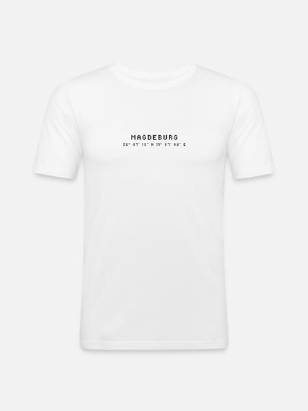 Magdeburg coordinates - Men's Slim Fit T-Shirt - white
