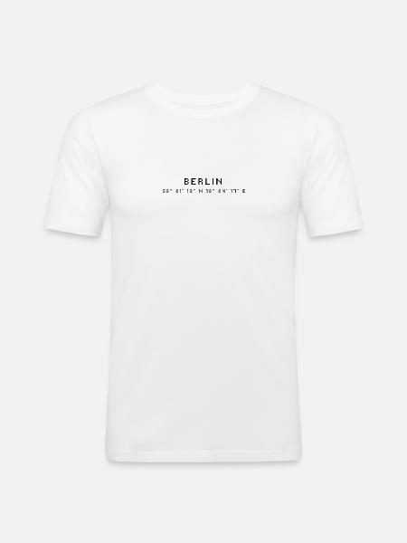 Coordonnées de Berlin - T-shirt près du corps Homme - blanc