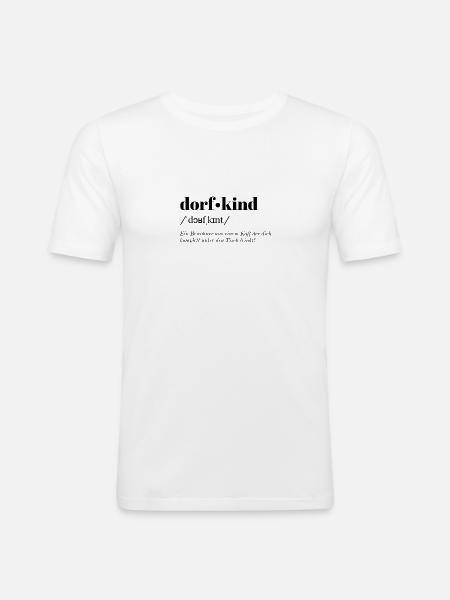 Dorfkind Definition - Männer Slim Fit T-Shirt - Weiß