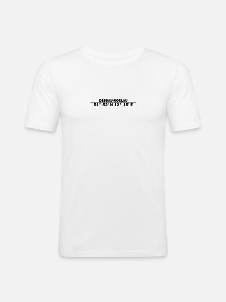 Dessau-Roßlau coordinates - Men's Slim Fit T-Shirt - white