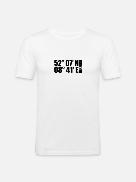 Coordonnées de Herford - T-shirt près du corps Homme - blanc