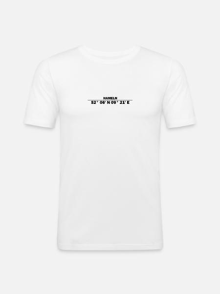 Hamelin Coordinates - Men's Slim Fit T-Shirt - white
