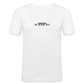 Euskirchen Koordinaten - Männer Slim Fit T-Shirt - Weiß - Vorne - Nik (191cm)