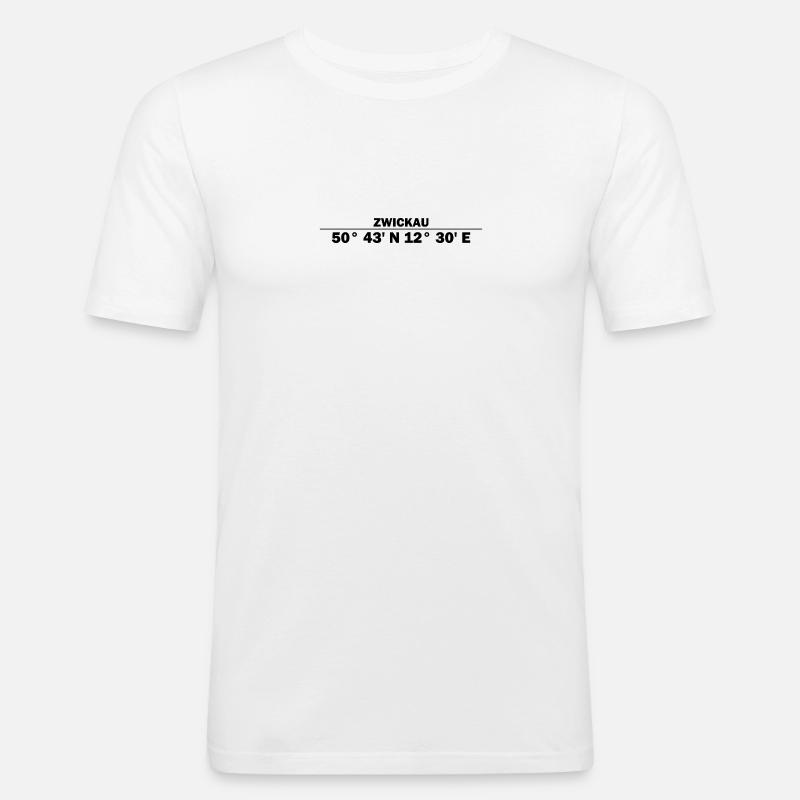 Zwickau coordinates - Men's Slim Fit T-Shirt - white