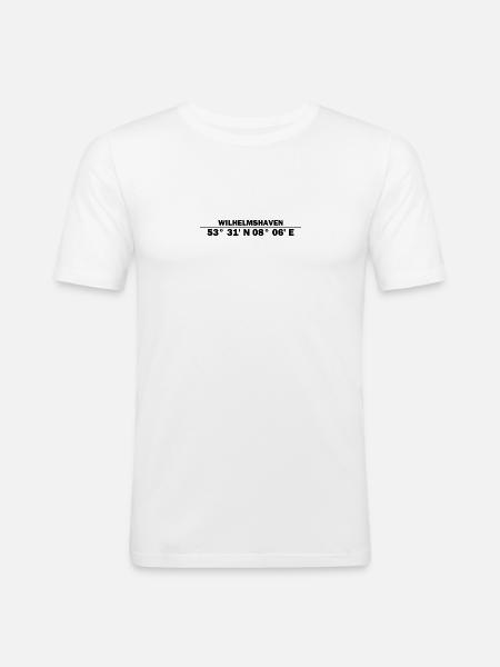Wilhelmshaven coordinates - Men's Slim Fit T-Shirt - white