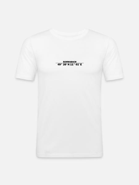 Schwabach coordinates - Men's Slim Fit T-Shirt - white