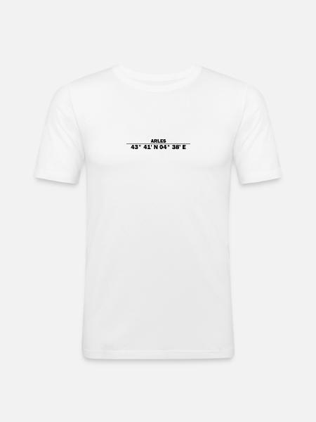 Arles coordinates - Men's Slim Fit T-Shirt - white
