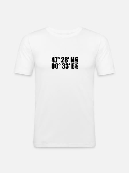 Coordonnées d’Angers - T-shirt près du corps Homme - blanc