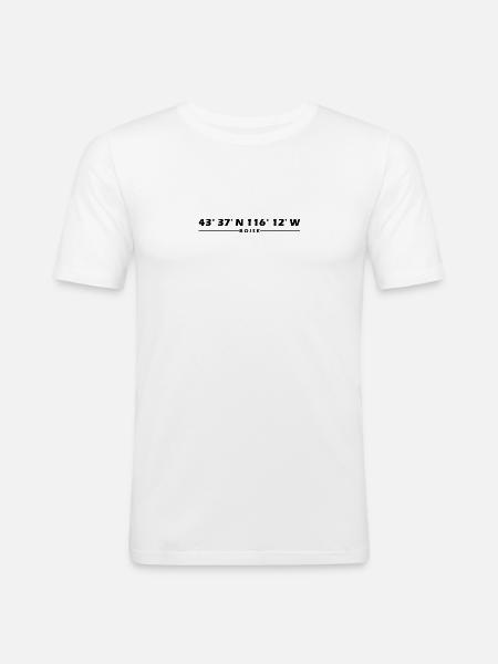 Boise Coordinates - Men's Slim Fit T-Shirt - white