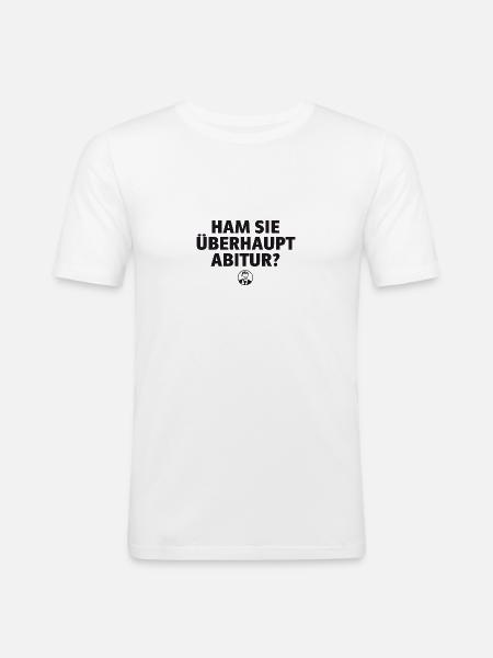 FJS - abitur.black - Männer Slim Fit T-Shirt - Weiß