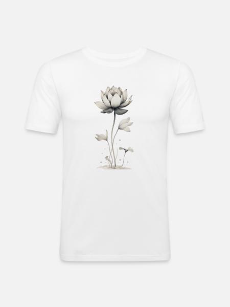 Lotus Blossom Water Lily - Men's Slim Fit T-Shirt - white