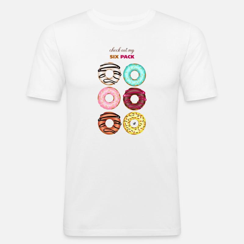 Sechs glasierte Donuts Abbildung mit Inschrift - Männer Slim Fit T-Shirt - Weiß