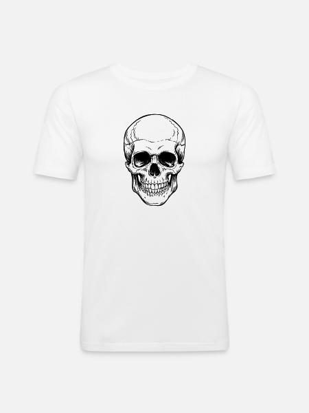 Schädel - Männer Slim Fit T-Shirt - Weiß