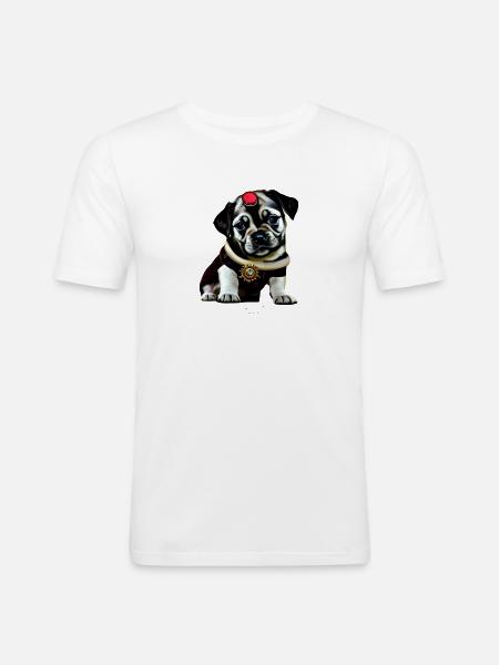 Steampunk - Dog - Männer Slim Fit T-Shirt - Weiß