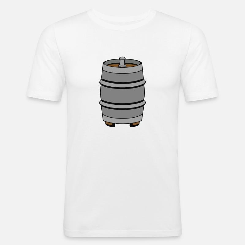 Bierfass Biertrinker Biertrinkerin Geschenkidee - Männer Slim Fit T-Shirt - Weiß