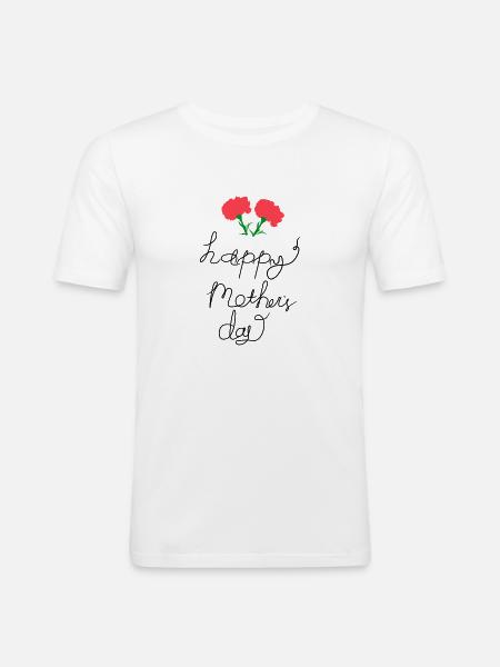 Happy mother's day handwritten lettering - Men's Slim Fit T-Shirt - white