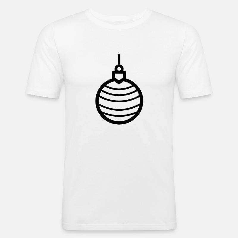 Weihnachtskugel - Männer Slim Fit T-Shirt - Weiß