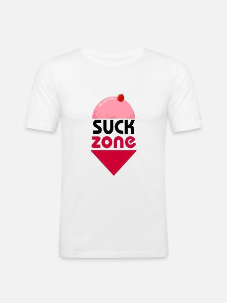 SUCK ZONE - Men's Slim Fit T-Shirt - white