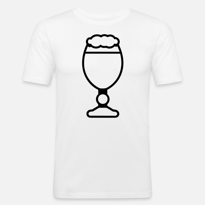 Bier - Männer Slim Fit T-Shirt - Weiß