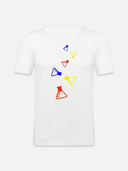 Test Tube Icon - Men's Slim Fit T-Shirt - white