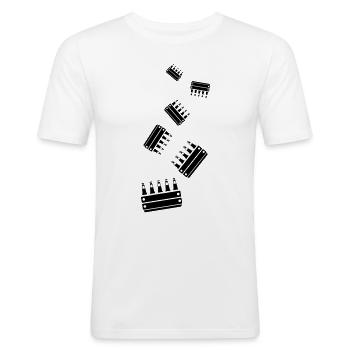 Bierflasche Kiste - Männer Slim Fit T-Shirt - Weiß - Vorne - Nik (191cm)