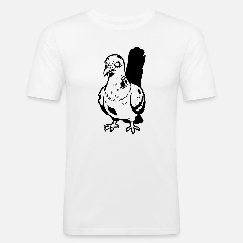 Zombie-Taube - Männer Slim Fit T-Shirt - Weiß
