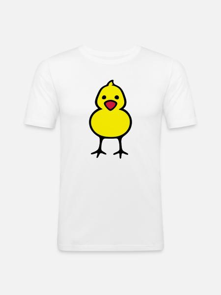 Küken - Männer Slim Fit T-Shirt - Weiß