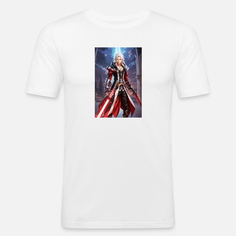 AI 3D Version 14 - Männer Slim Fit T-Shirt - Weiß